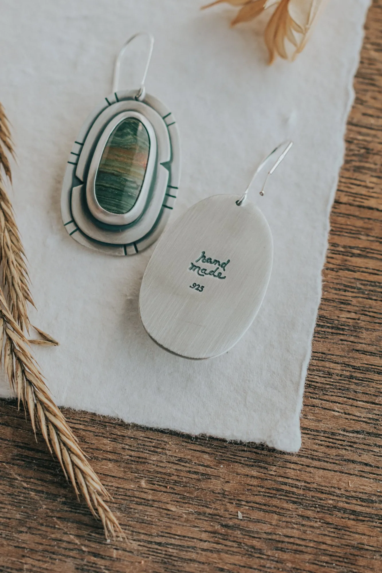 Green Mountain Jasper Statement Earrings