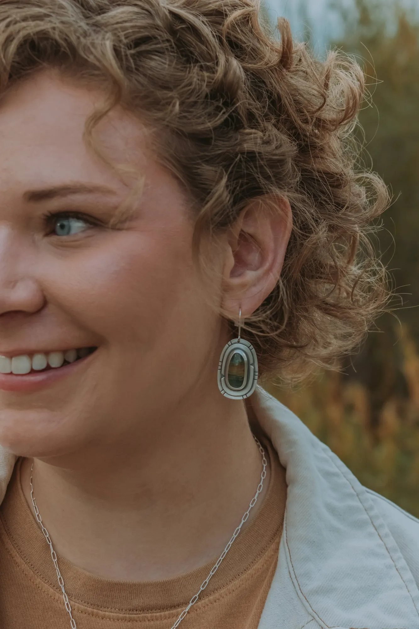Green Mountain Jasper Statement Earrings