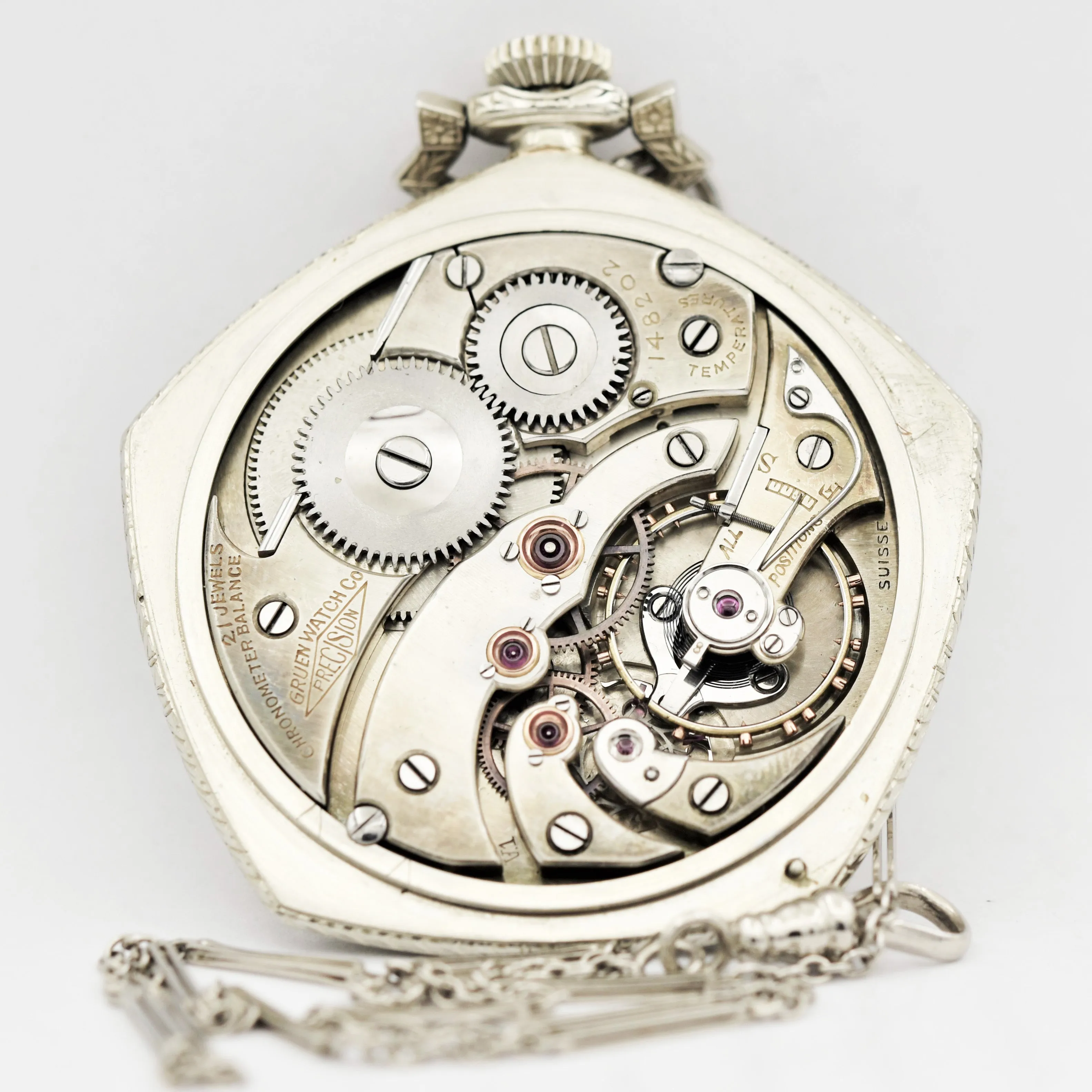 GRUEN 14K GOLD Veri Thin Precision Pocket Watch