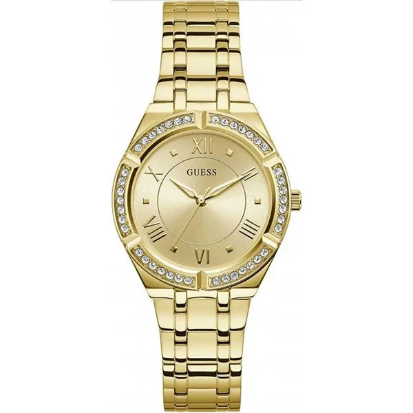 Guess Cosmo Gold Stainless Steel Gold Dial Quartz Watch for Ladies - GW0033L2