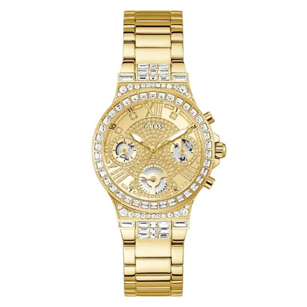 Guess Moonlight Gold Stainless Steel Gold Dial Quartz Watch for Ladies - GW0320L2