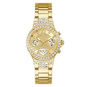 Guess Moonlight Gold Stainless Steel Gold Dial Quartz Watch for Ladies - GW0320L2