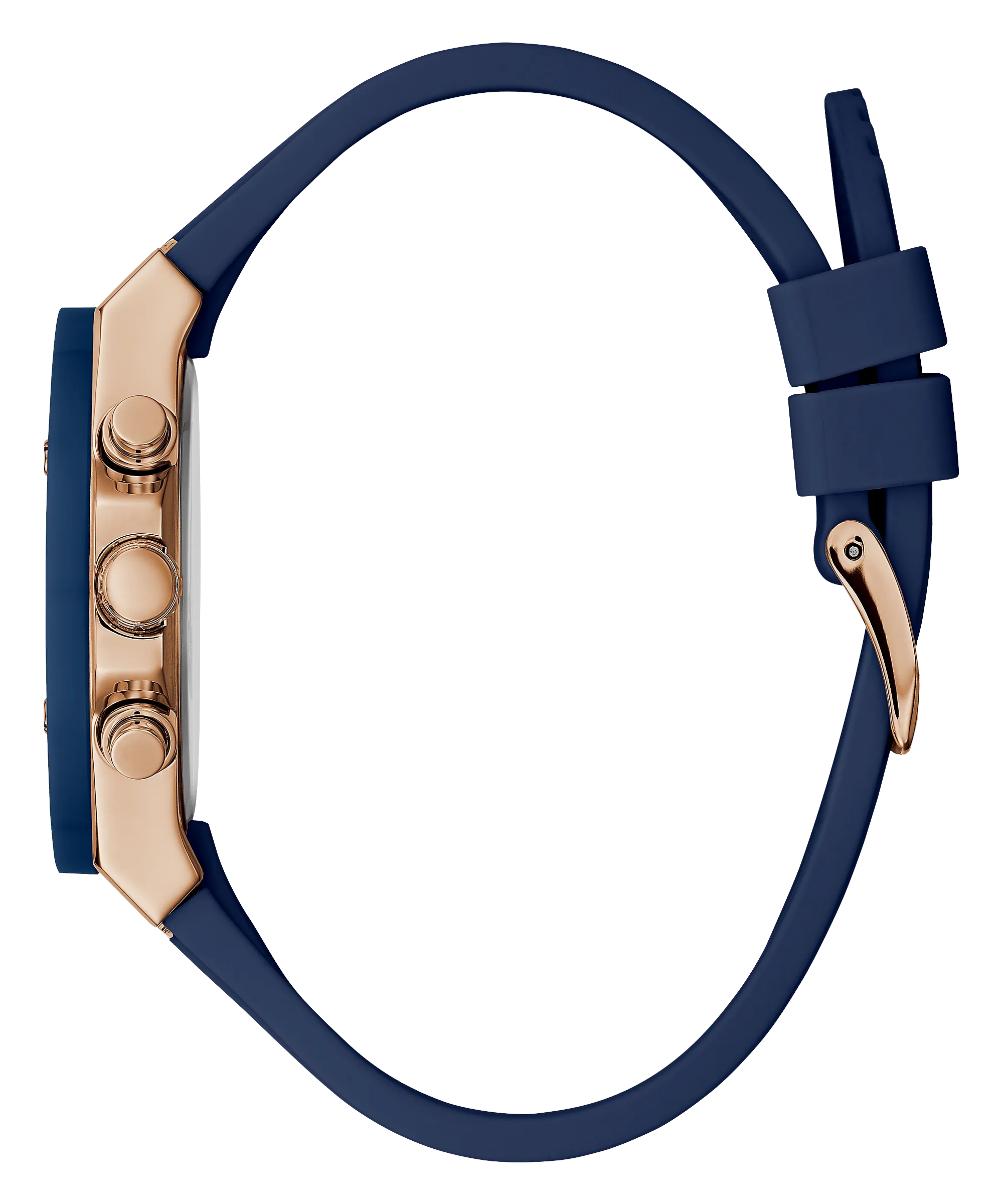 Guess Rose Gold Tone Blue Silicone Women's Watch GW0030L5