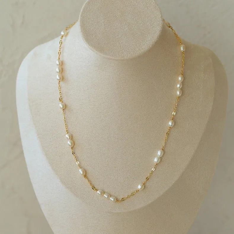 Handmade Chain Pearl Necklace Type C