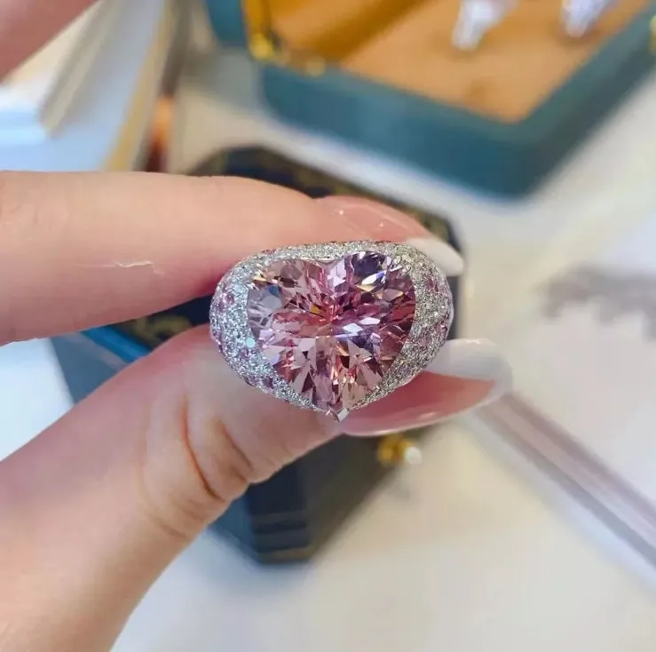 Heart Ring | Pink Diamond Ring | Heart Shaped Ring | Heart Shape Ring | Diamond Heart Ring | Heart Ring with Diamonds | Engagement Ring