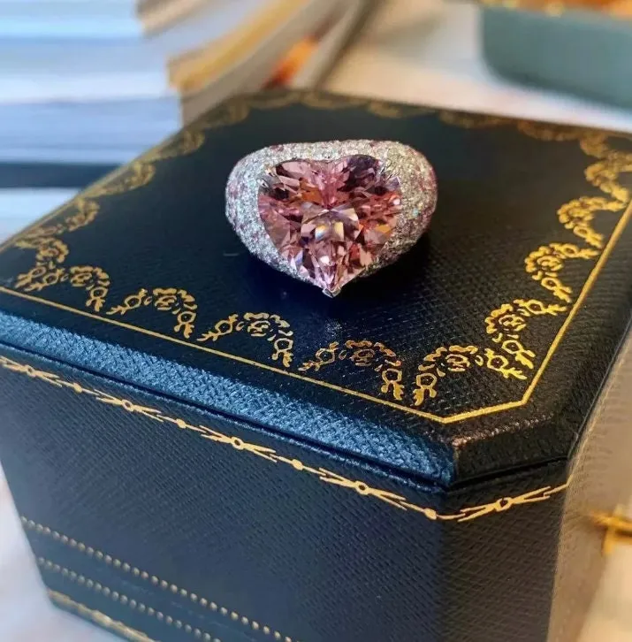 Heart Ring | Pink Diamond Ring | Heart Shaped Ring | Heart Shape Ring | Diamond Heart Ring | Heart Ring with Diamonds | Engagement Ring
