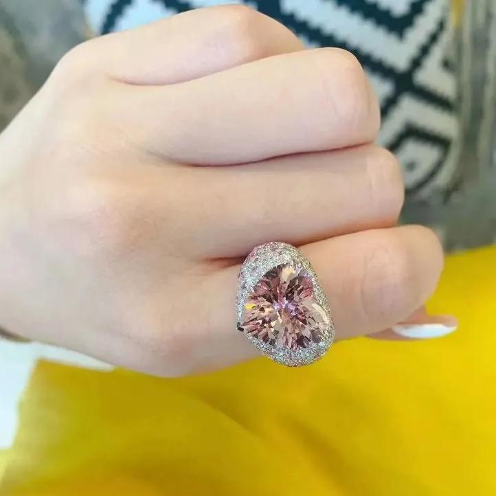 Heart Ring | Pink Diamond Ring | Heart Shaped Ring | Heart Shape Ring | Diamond Heart Ring | Heart Ring with Diamonds | Engagement Ring