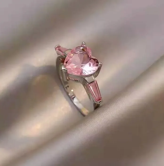 Heart Ring | Pink Diamond Ring | Heart Shaped Ring | Heart Shape Ring | Diamond Heart Ring | Heart Ring with Diamonds | Engagement Ring