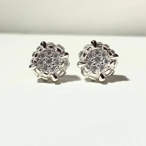 Hip Hop Rhinestone Crystal Micro Pave Cz Stud Earrings Copper Gold Color Square Cubic Zircon Earrings For Women Men