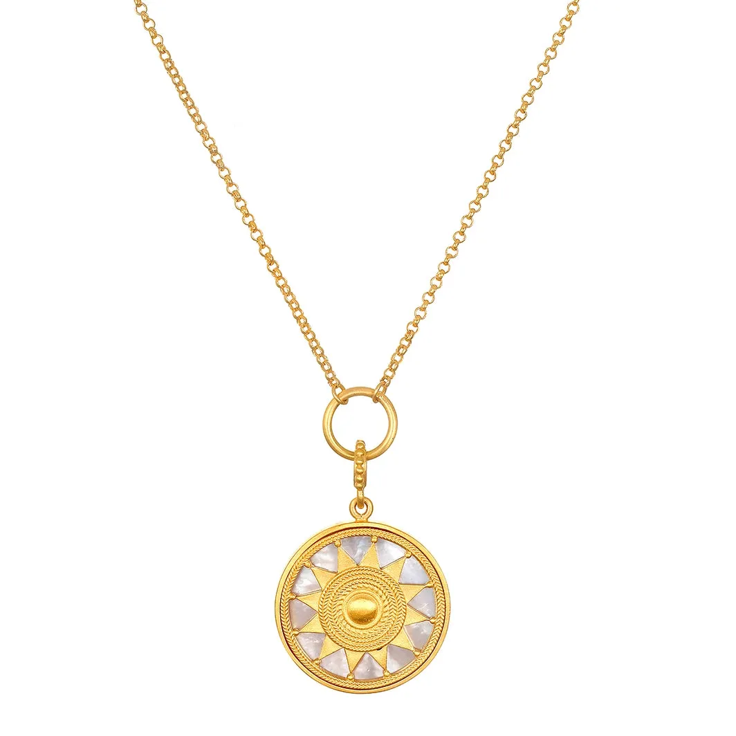 Inner Light18" Mop Mandala Necklace