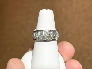 Invisible Set Natural Diamond 18K White Gold Ring