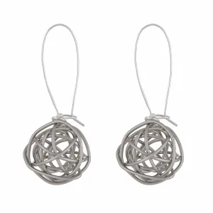 Jenny - Sterling silver wire ball dangle earrings