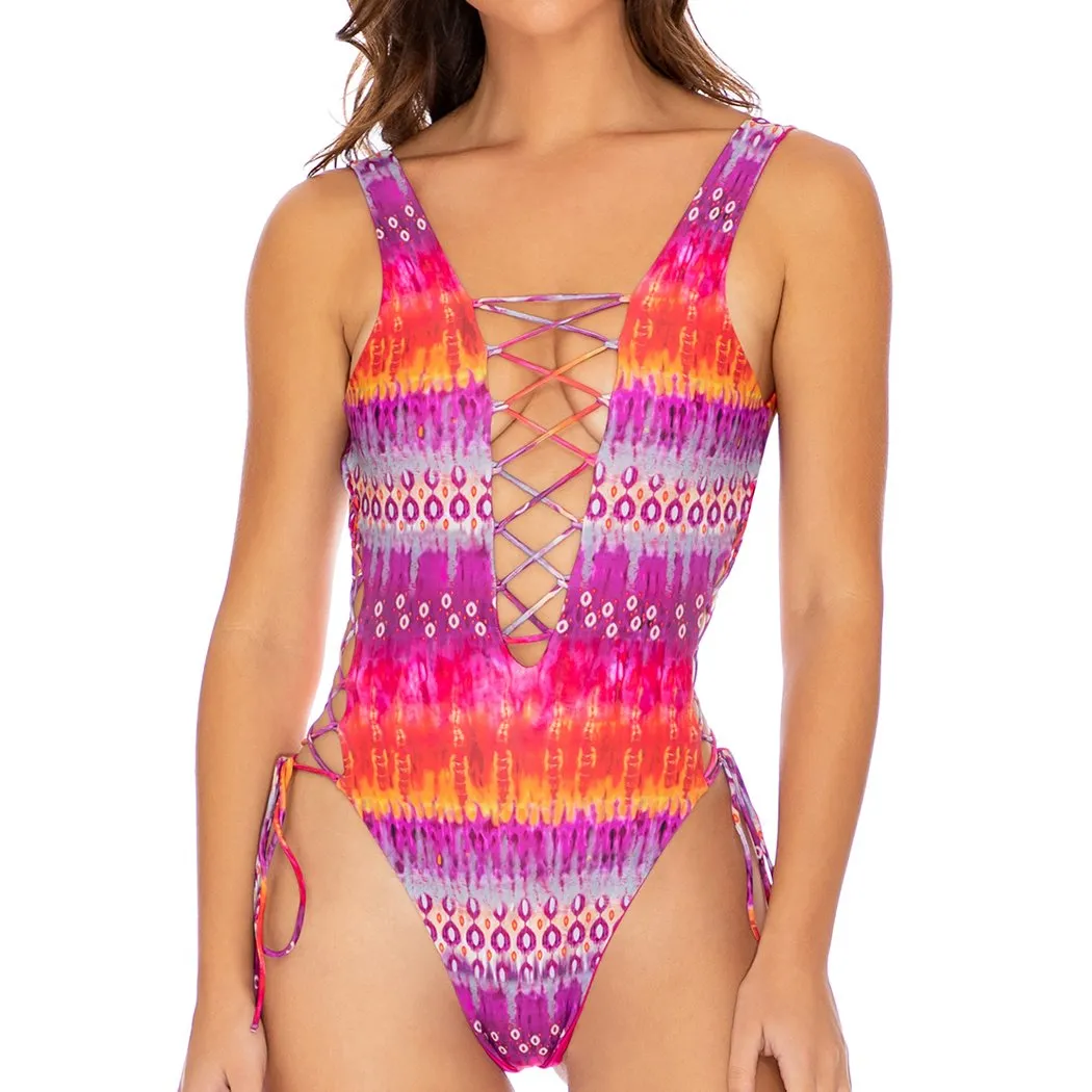 JEWELED - Open Side One Piece Bodysuit