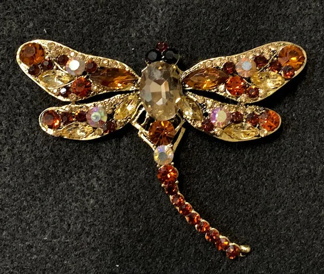 Jewelry - Colorful Crystal Dragonfly Brooches