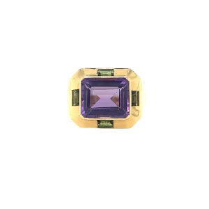 Josiane Ring Amethyst and Green Tourmaline