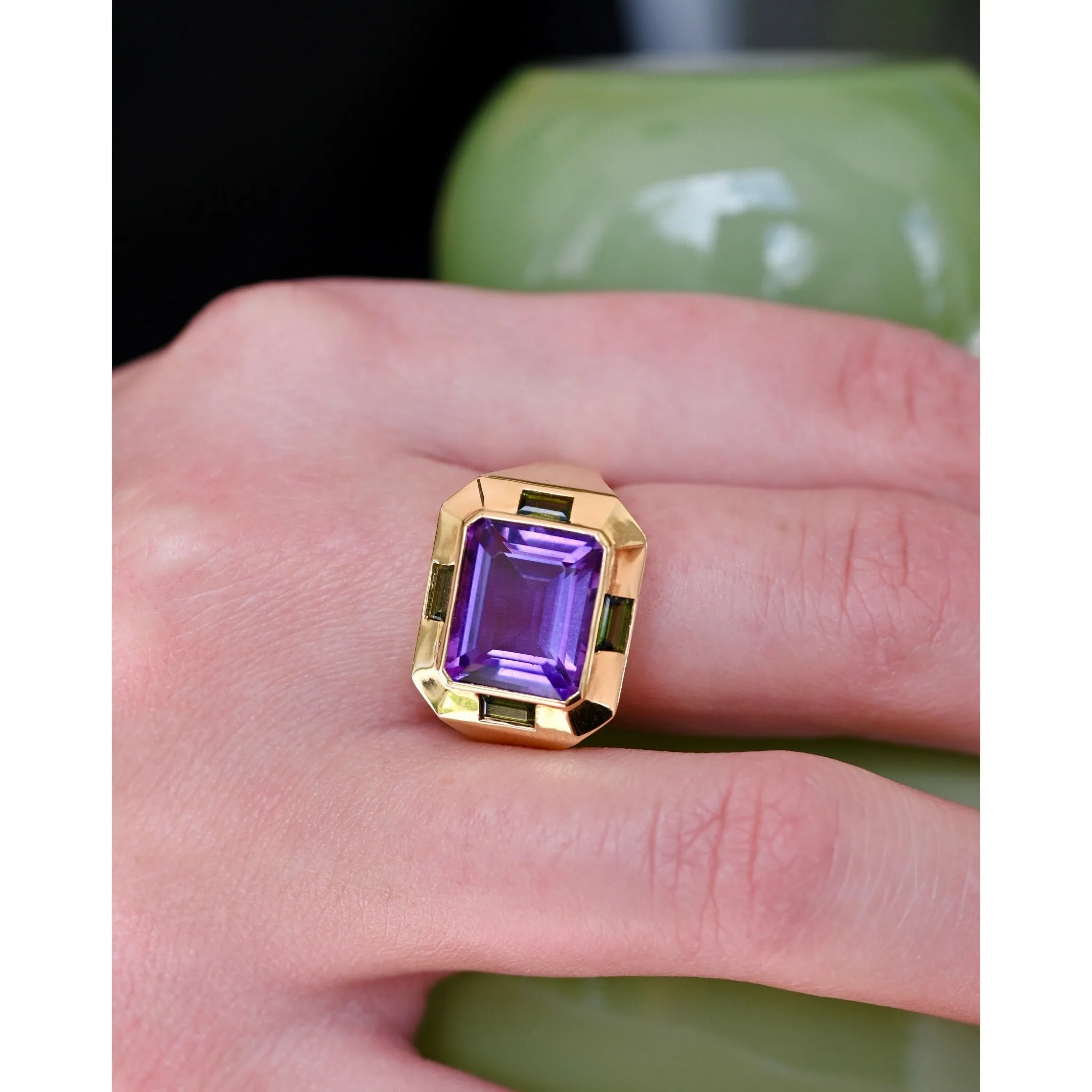 Josiane Ring Amethyst and Green Tourmaline