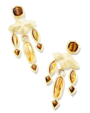 Kendra Scott Monica Statement Earrings - Gold Brown Mix