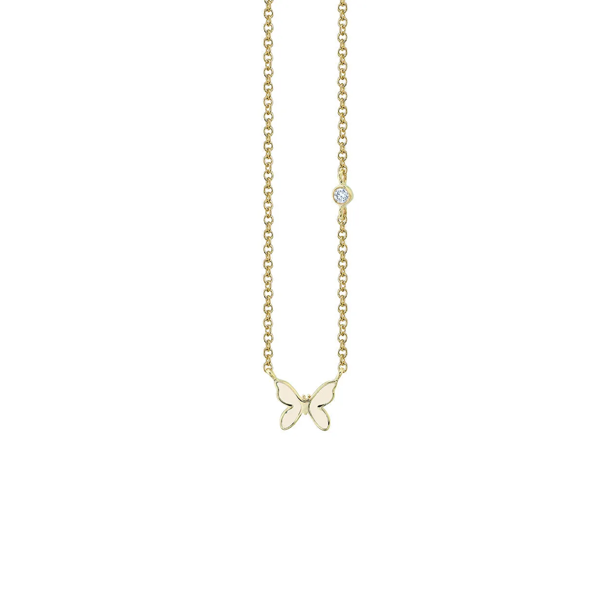 Kids Collection Gold & Enamel Mini Butterfly Necklace