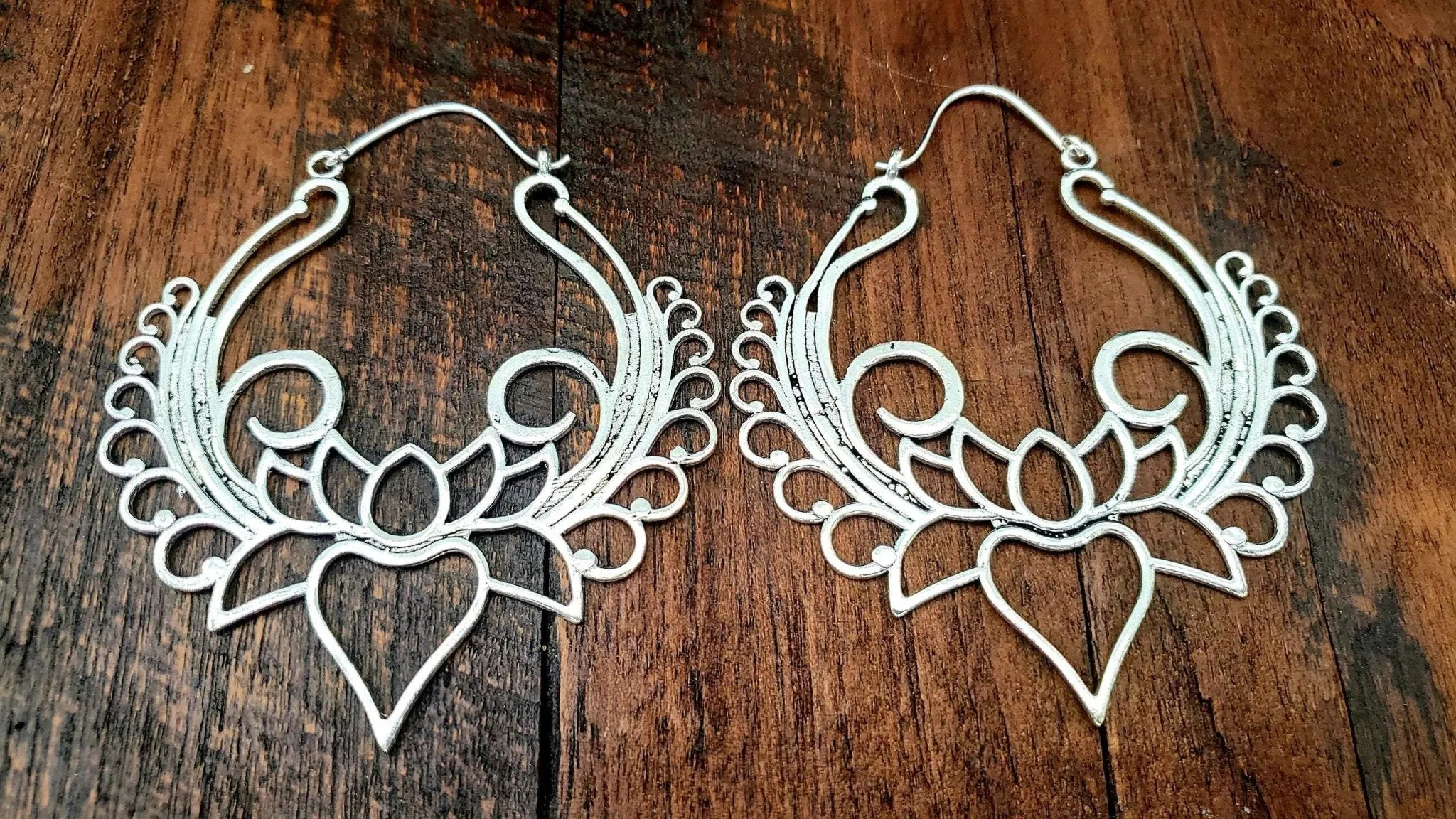 Large Lotus Statement Earrings