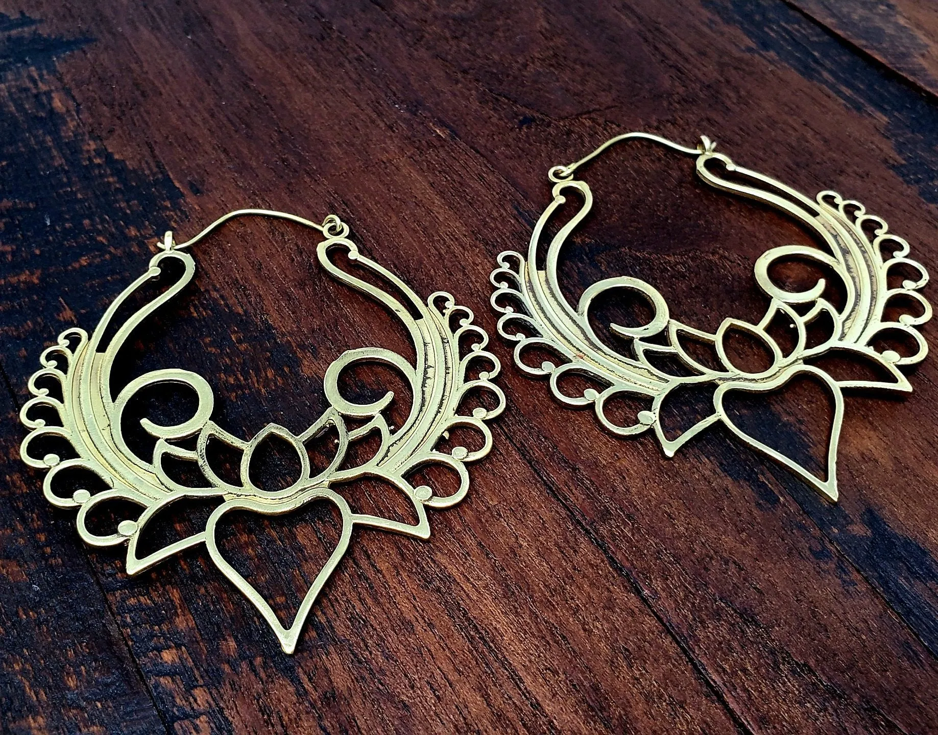 Large Lotus Statement Earrings