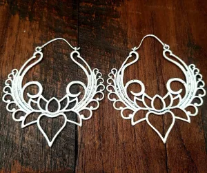 Large Lotus Statement Earrings