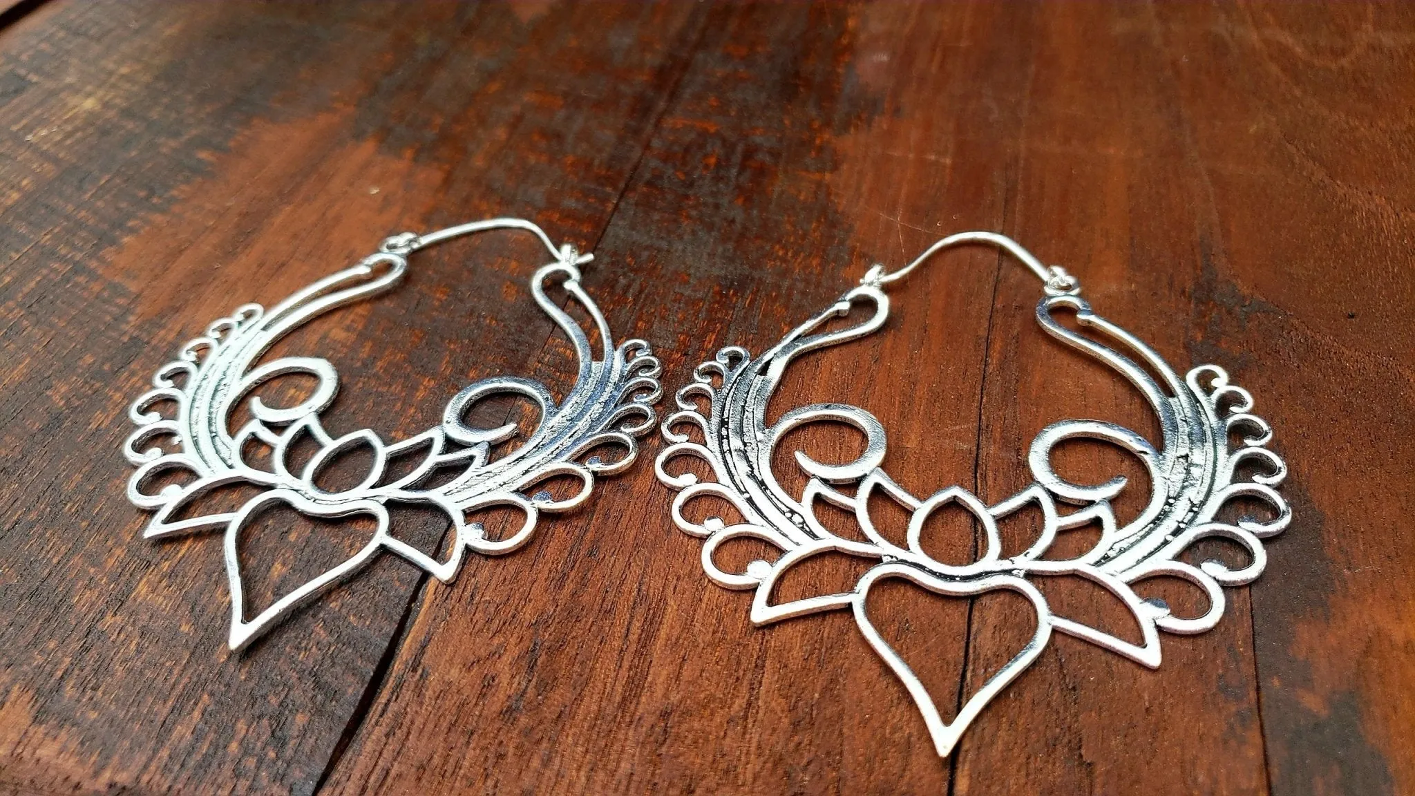 Large Lotus Statement Earrings