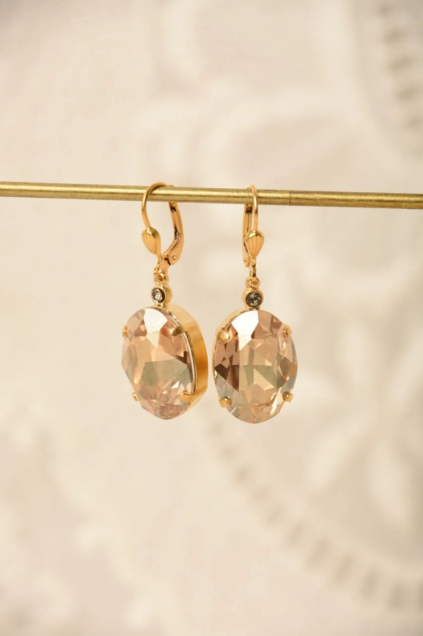 LARGE OVAL CRYSTAL EARRING