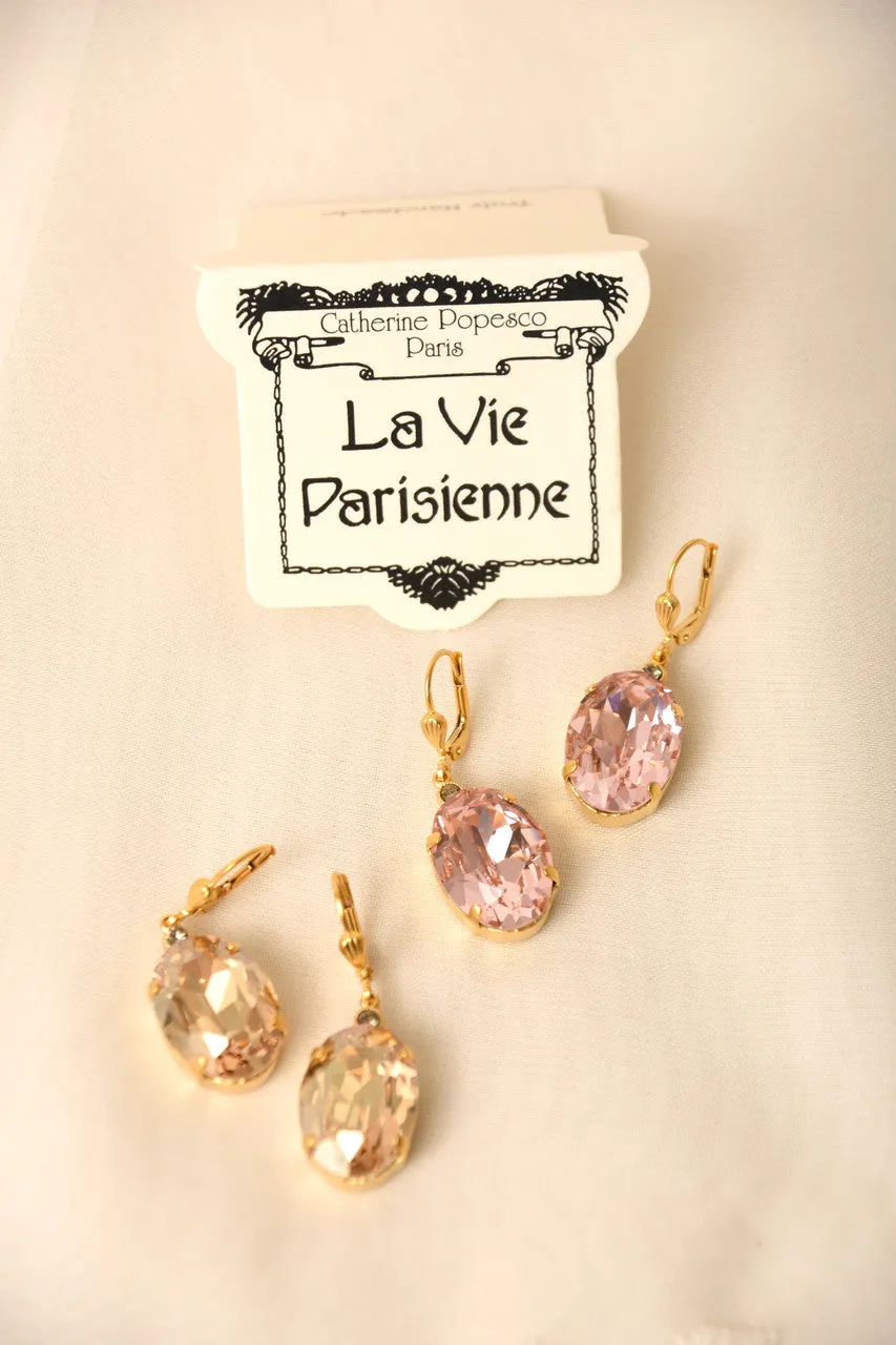 LARGE OVAL CRYSTAL EARRING