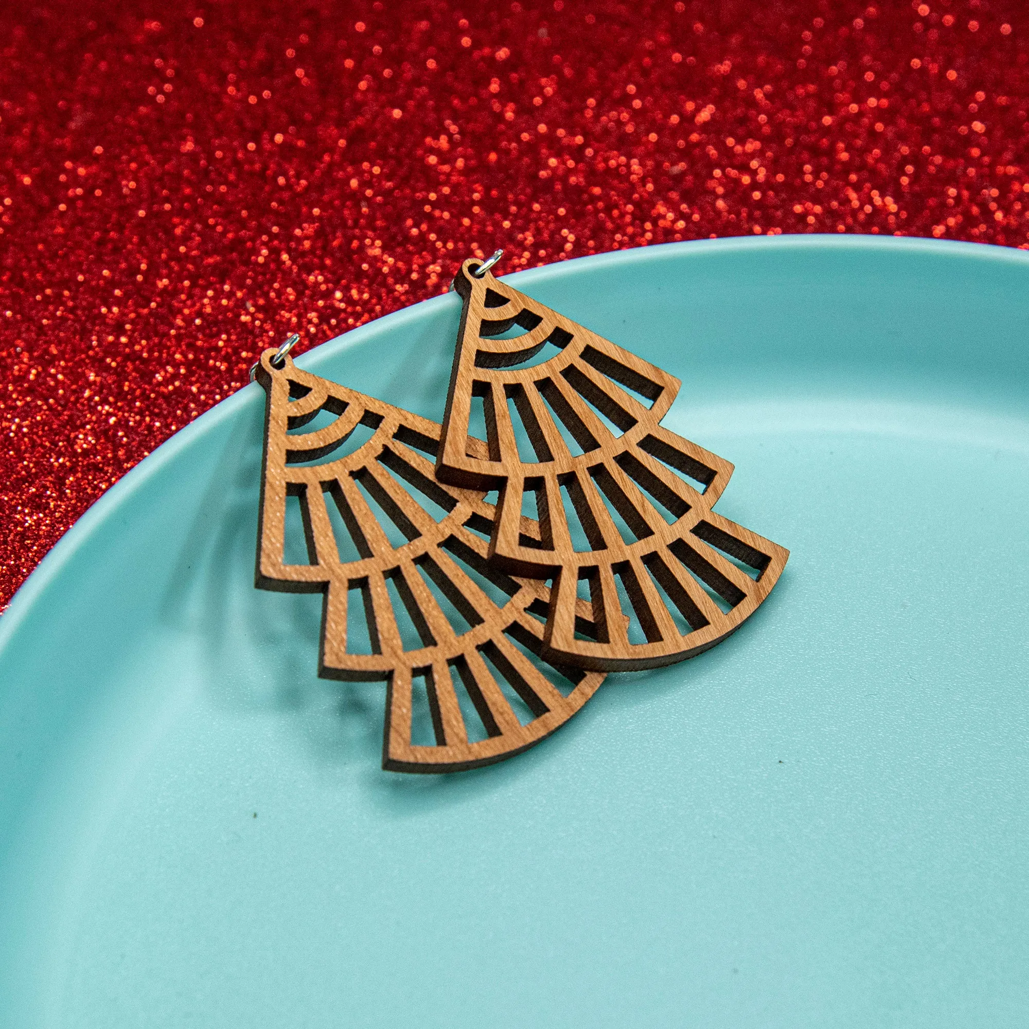 Layered Fans Statement Earrings