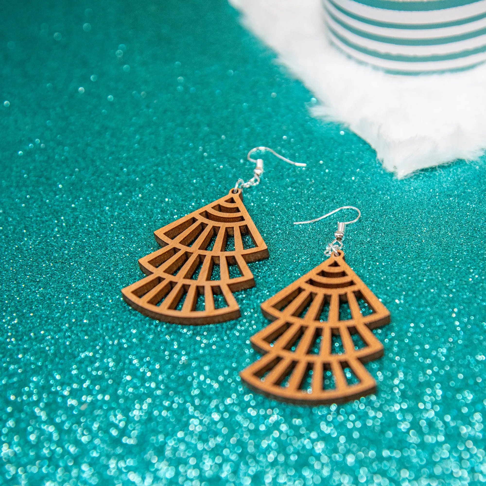 Layered Fans Statement Earrings