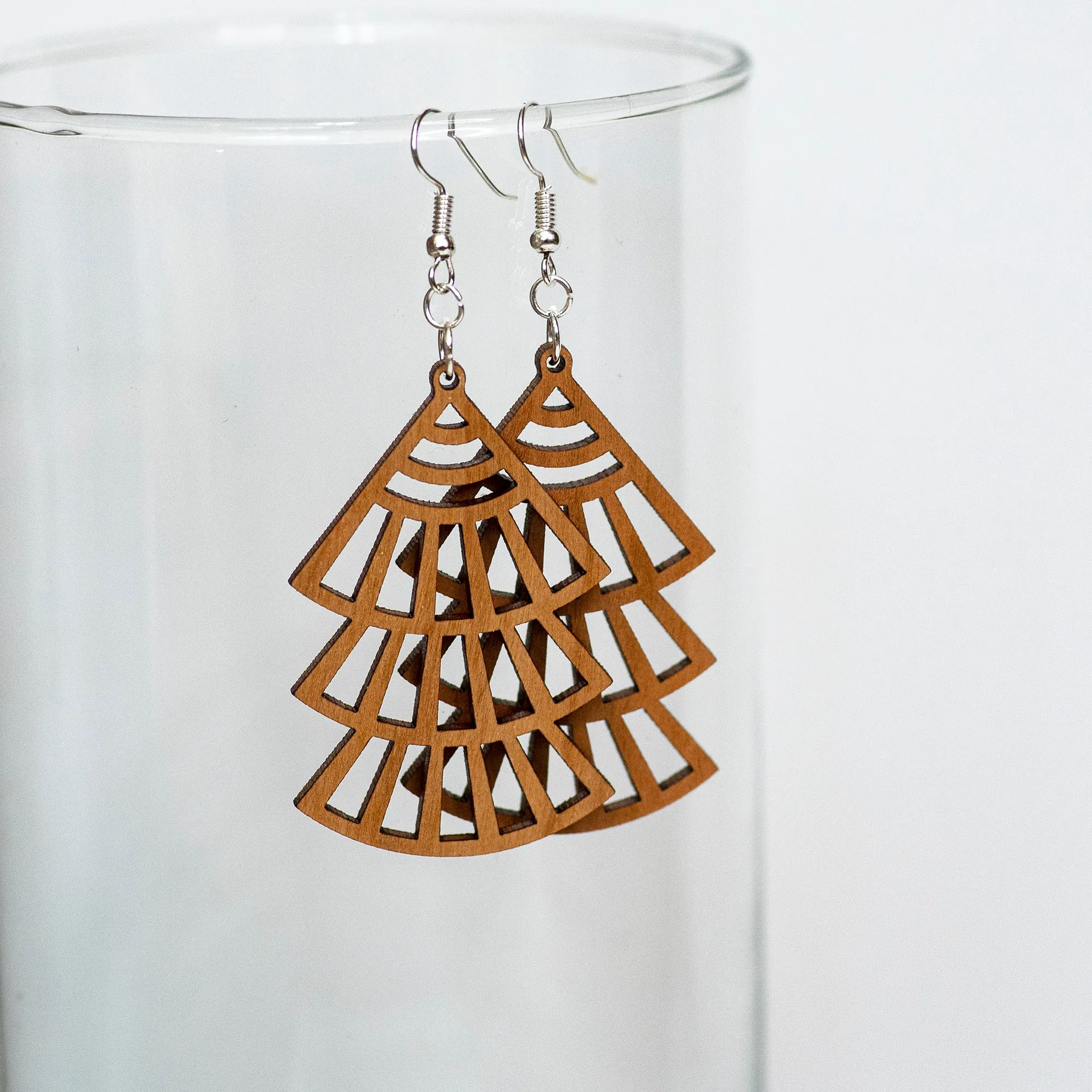Layered Fans Statement Earrings