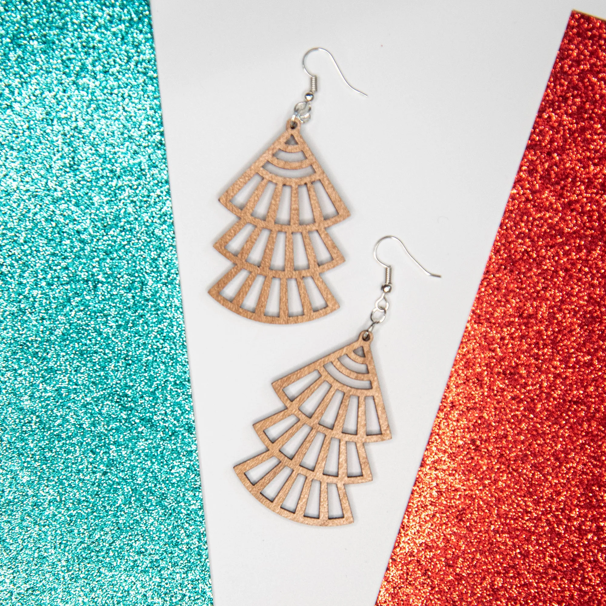 Layered Fans Statement Earrings