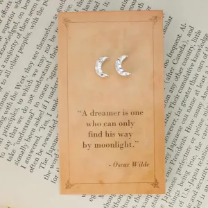 Literary Quotes Moon Earrings