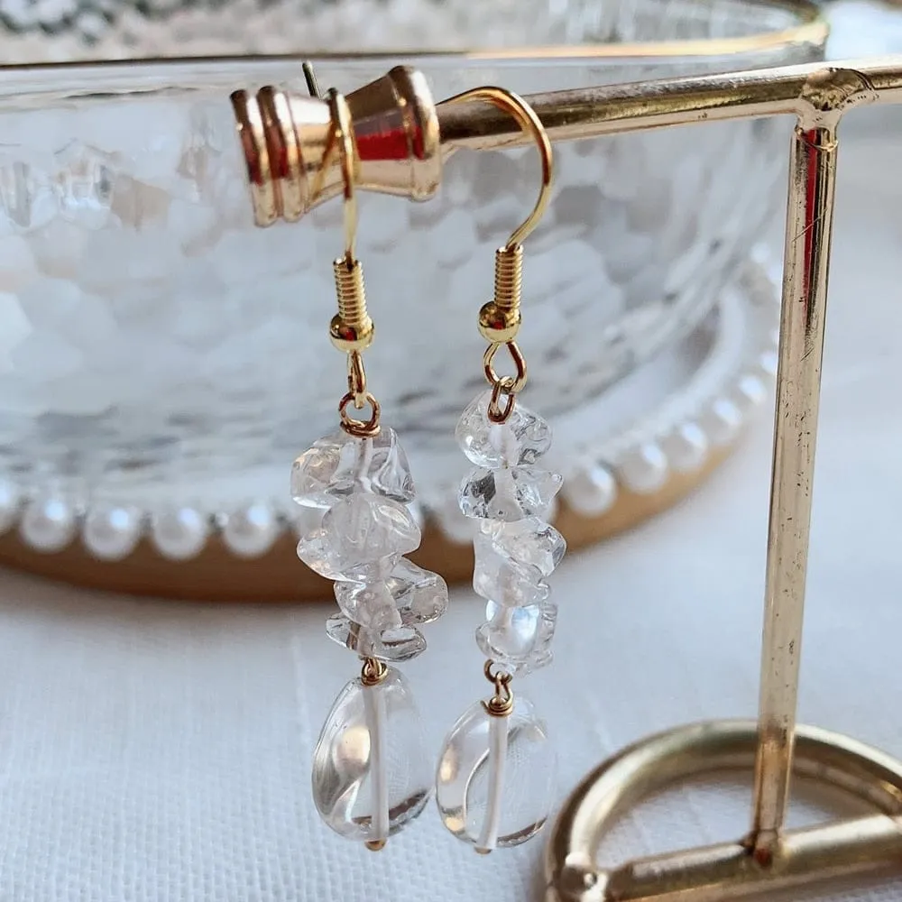 Long Crystal Drop Earrings