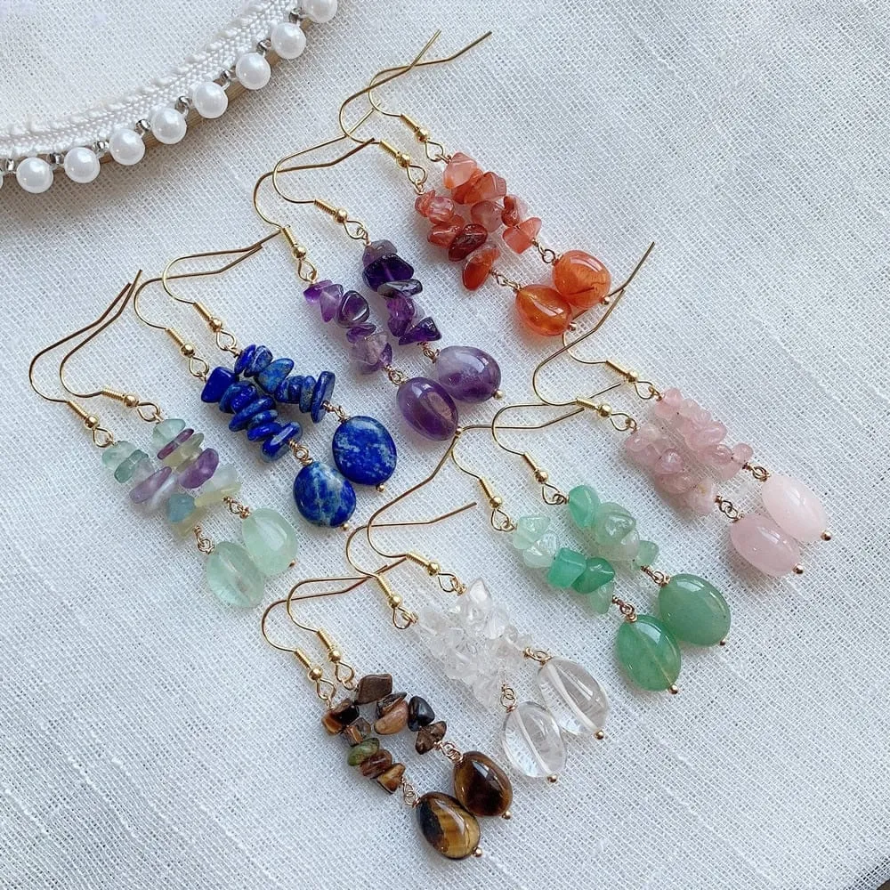 Long Crystal Drop Earrings