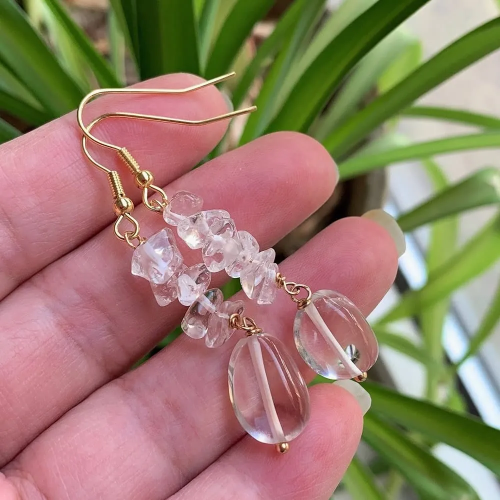 Long Crystal Drop Earrings