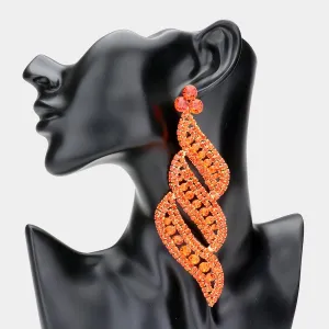 Long Orange Statement Earrings | Orange bolts | 517134