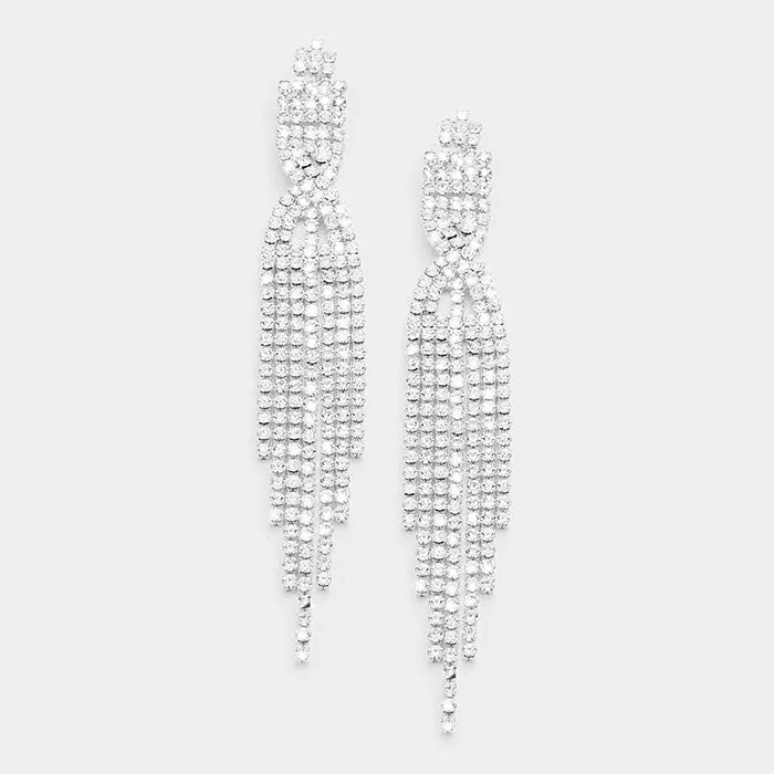 Long Rhinestone Pageant Statement Earrings | 339562