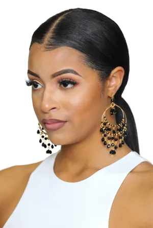 Love of Glam- Black & Gold Earrings