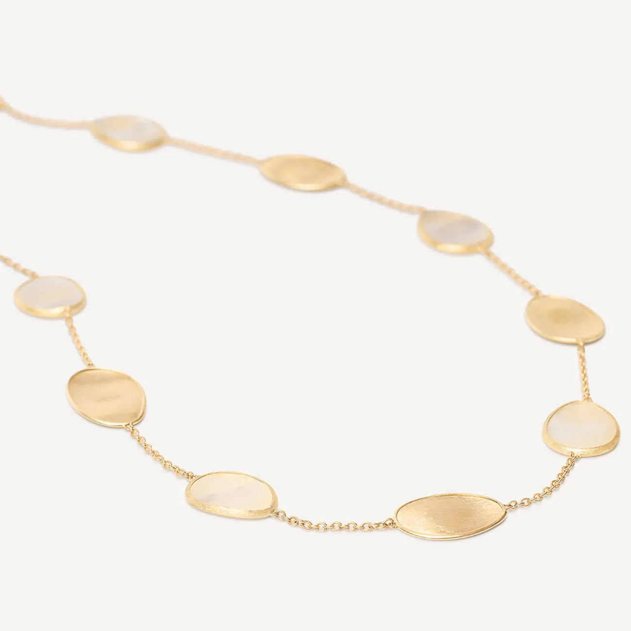 Lunaria 18K Yellow Gold White Mother of Pearl Long Necklace