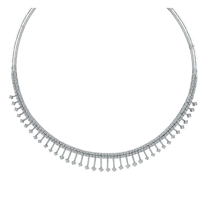 LUXURY DIAMOND NECKLACE, 14K WHITE GOLD 14K GOLD (5.51 CTW)
