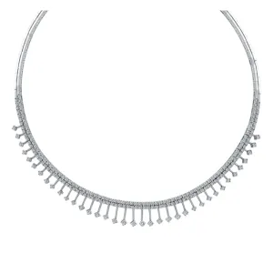 LUXURY DIAMOND NECKLACE, 14K WHITE GOLD 14K GOLD (5.51 CTW)