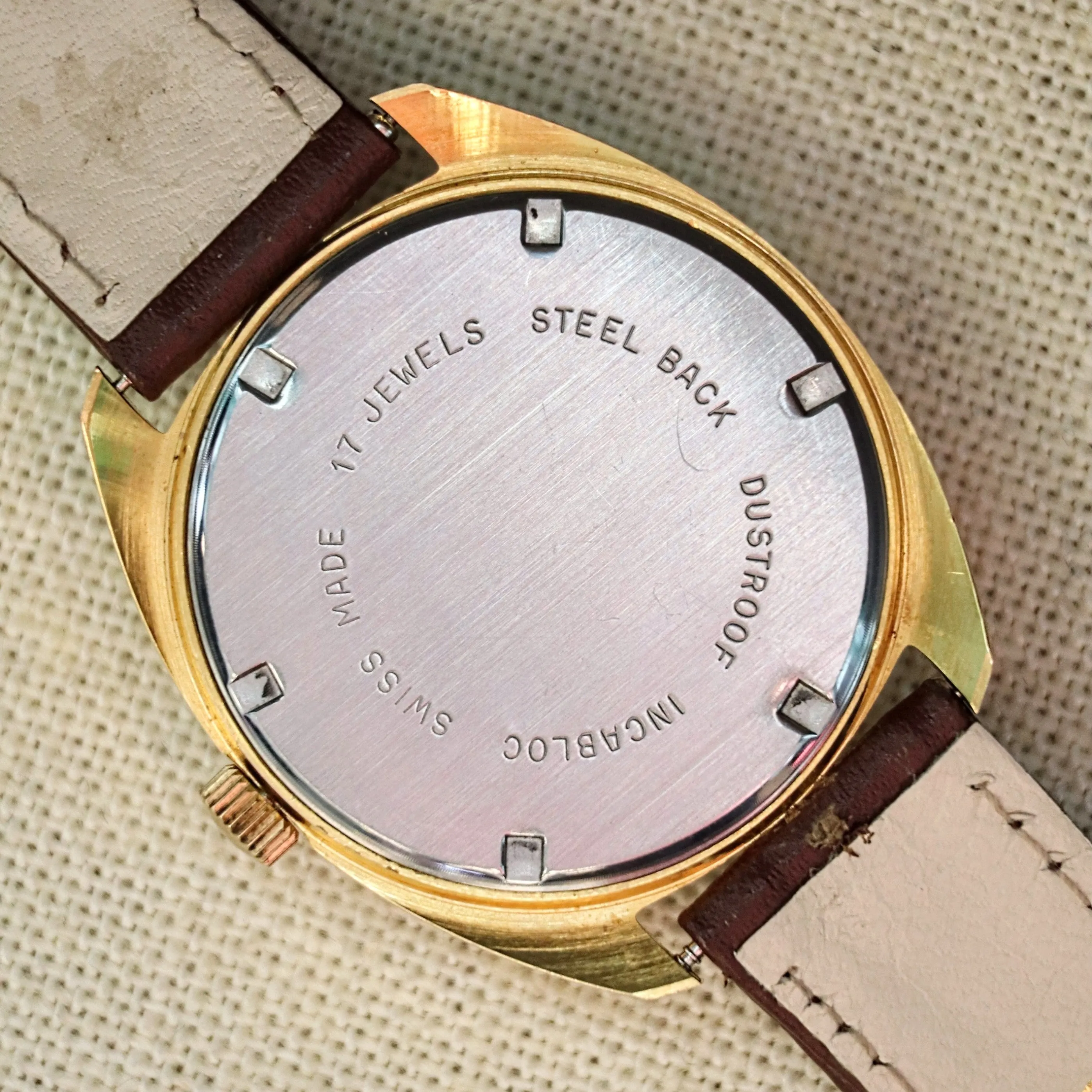 Marcel & Cie. Watch 17 Jewels Cal. 1137 Incabloc Day/Date Wristwatch Swiss Made Vintage Wristwatch