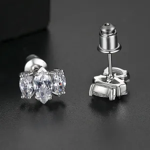 Marquise Crystal & Silver-Plated Stud Earrings