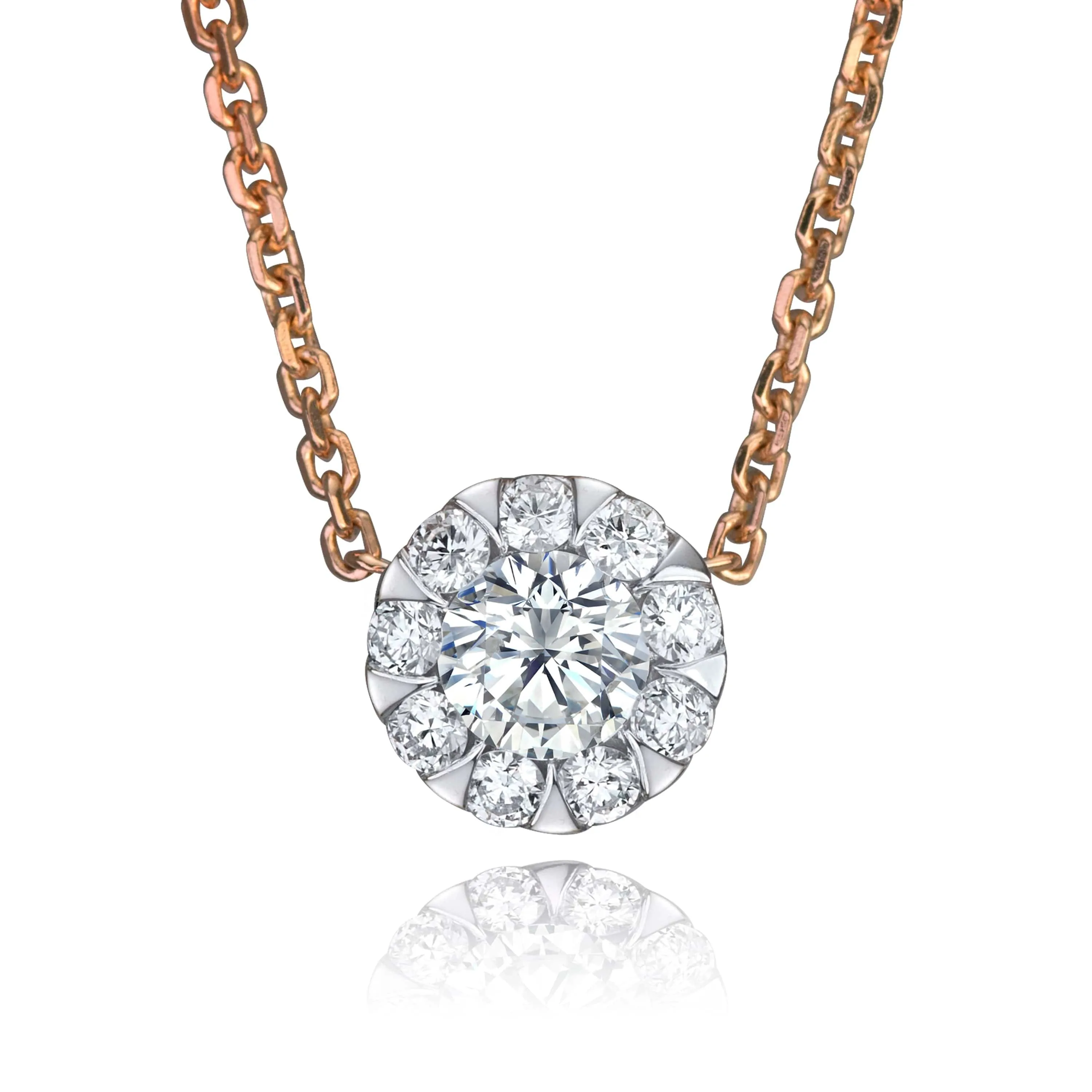 Max Strauss Rose Gold Diamond Floating Necklace