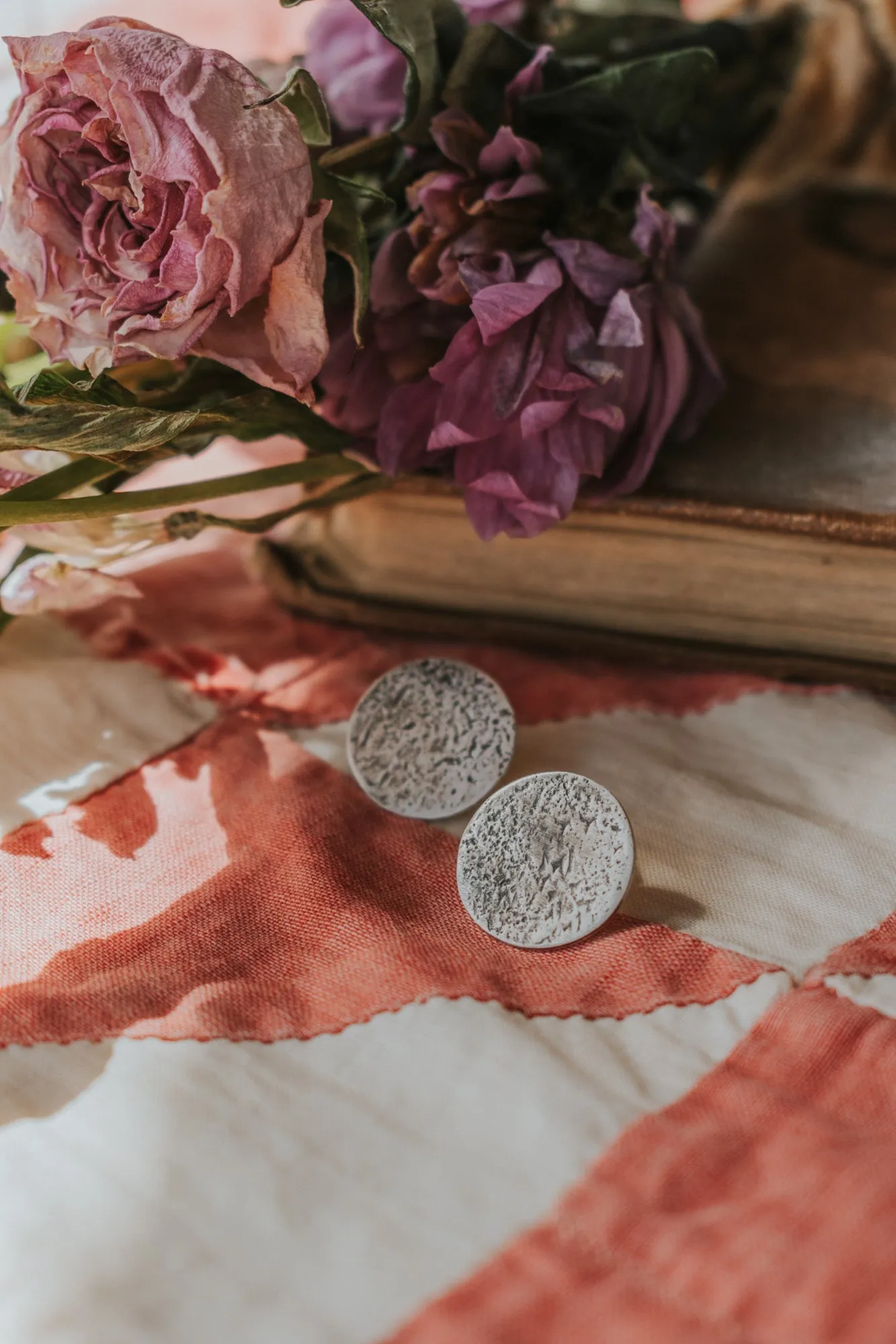 Medium Full Moon Stud Earrings