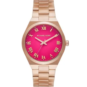 Michael Kors Lennox Ladies Pink Dial Rose Gold Watch