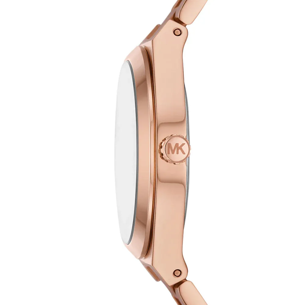 Michael Kors Lennox Ladies Pink Dial Rose Gold Watch