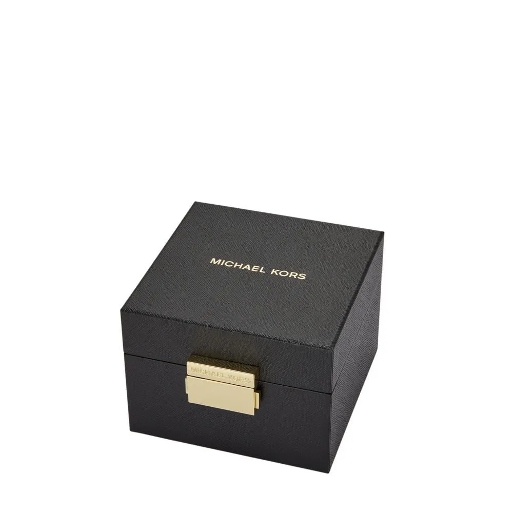 Michael Kors Lexington Ladies Three-Hand Gold Stainless Steel Watch and Jewellery Gift Set
