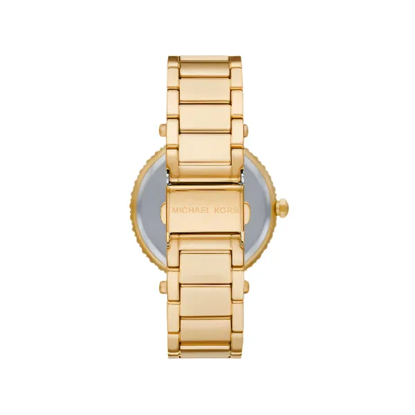 Michael Kors Parker Lux Gold Stainless Steel Mother Of Pearl Dial Quartz Watch for Ladies - MK-4693